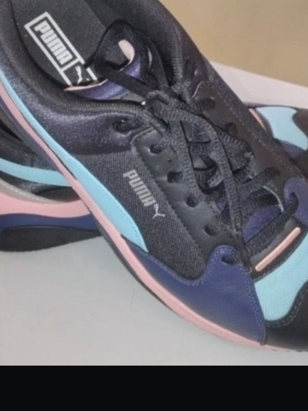 Puma Women’s Black + Light Blue Athletic Sneakers